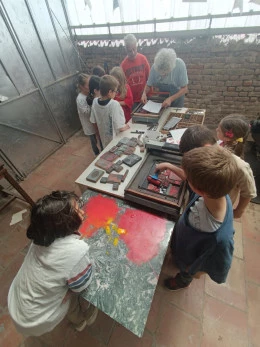 atelier typo avec enfants d'ecole