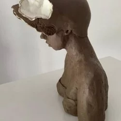 sculpture en argile "Dina" - sculpture argile, pièce unique, hauteur 17 cm - Michelle Peyre 