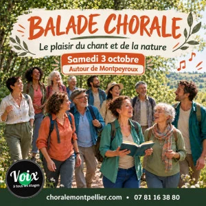 Affiche Balade chorale autour de Montpeyroux : marcher et chanter