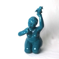 Sculpture résine, Mira - Sculpture résine laquée, hauteur 25 cm, 2017, signée numérotée - Michelle Peyre dite Mimi 