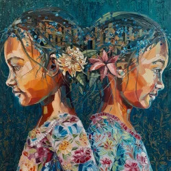 Katarina - huile sur toile -mixed média-70cm-90cm-2007