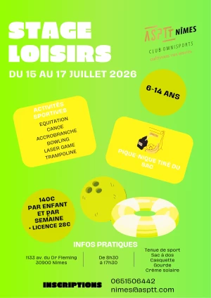 Affiche Stage loisirs juillet 2026