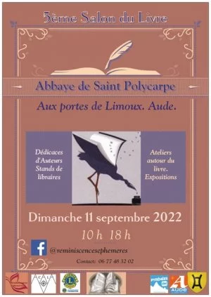 Affiche 5ème Salon du Livre à l'Abbaye de Saint Polycarpe