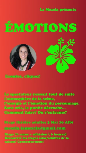 Affiche ÉMOTIONS- Dimanche de stage théâtral adultes