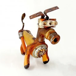 chien - 22x10x25cm assemblage ( pied de meuble, cintre, métal)