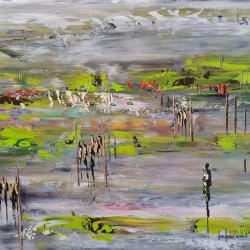 STRANGERS - Acrylique sur toile, peinture au couteau, 80/100 cms, 2021, STRANGERS