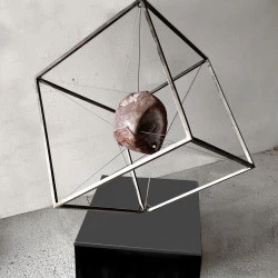 2022 . C12 Marbre de Sarrancolin et acier - Marbre de Sarrancolin et acier - Alain. DESPRES 