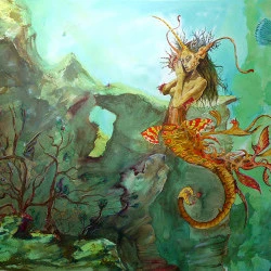 Siréne - Aquarelle extrait du roman graphique "Errac Dorn, l'aventure intemporelle" - Christophe Dougnac 