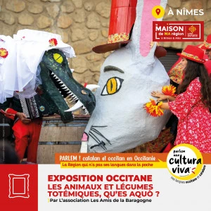 Affiche Exposition "Les animaux et légumes totémiques, qu'es aquò ?" par les amis de le Baragogne