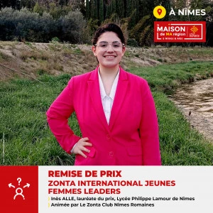 Affiche Remise du prix local "Jeunes femmes leaders" par le Zonta Club Nîmes Romaines