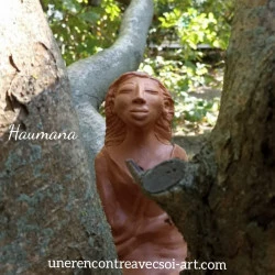 …Haumana… - Sculpture Intuitive, en argile rouge.