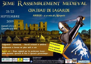 Affiche 3eme rassemblement médiéval - Château de Lagarde (Ariège) 