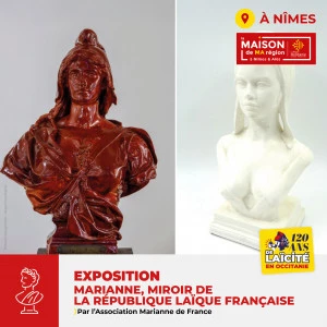 Affiche Exposition "Marianne, miroir de la République laïque française" par l'association Marianne de France