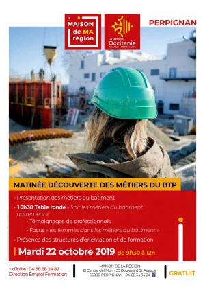 Affiche Matinée découverte des métiers du BTP 