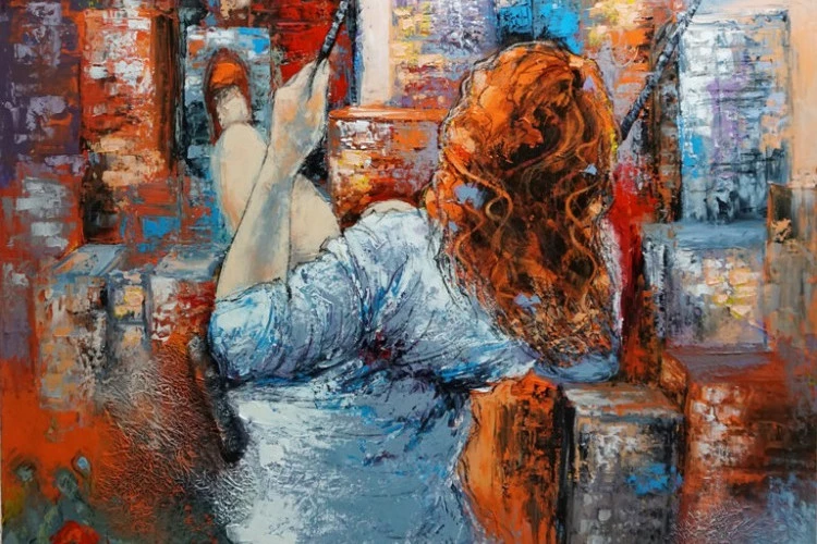 Vertige - technique mixte,116x89 cm,2020