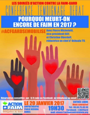 Affiche Les soirées d'Action contre la Faim Gard