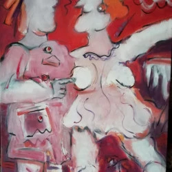 Fiesta rossa - huile sur toile