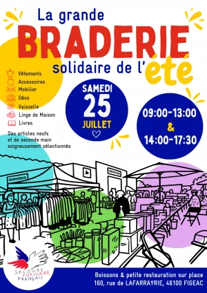 Affiche Grande braderie solidaire de l'été