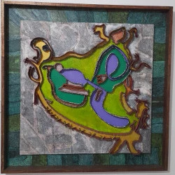 Masque de la bête - acrylique sur toile dans caisse américaine - 2023 