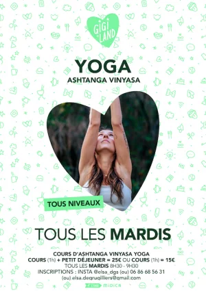Affiche Cours d'Ashtanga Vinyasa Yoga chez Gigiland