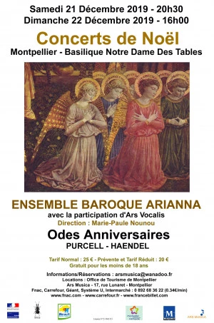 Affiche Concerts Odes Anniversaires - Ensemble baroque Arianna