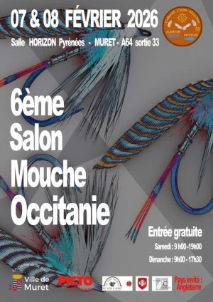 Affiche Sixième Salon de la Pêche à la Mouche artificielle en Occitanie