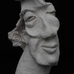 série grandes têtes / fourmis - modelage terre/ 28 cm/2016 - moi-même 