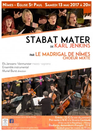 Affiche Stabat Mater de Karl Jenkins par le Madrigal de Nimes