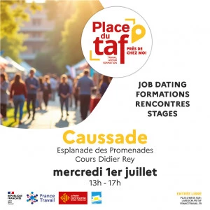 Affiche Place du TAF à Caussade mercredi 1er juillet 2026 de 13h à 17h