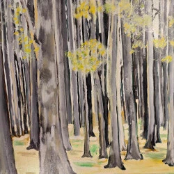 FUTAIE 4 SAISONS 1/4 - Mixte sur toile 100x100 (1) - GELLY 