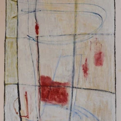 Étude Éléments en suspension n° 1 - Huile et oil sticks sur papier, 120 cm x 80 cm 2018 - Photo Agnès Novak 