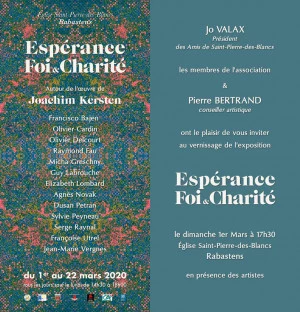 Affiche Expo d'art contemporain Espérance, Foi & Charité