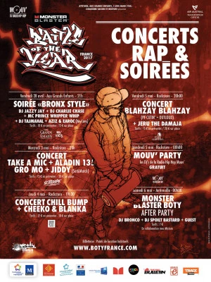 Affiche Festival Rap - Monster Blaster Battle Of The Year France 2017