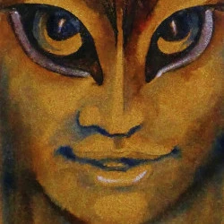 Le Sphinx - Encres sur liège, 70 x 50 cm - Sylvie Seigneuret 