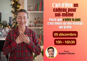 Affiche L'art d'être un cadeau pour soi-même. Parce que s'offrir la paix, c'est mieux qu'une écharpe qui gratte