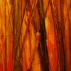 abstraction - sans titre 2020 dimensions 50 x 50 verres colorés, paille huile sur toile