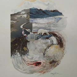 Mine your own business II - Mine de Rien II - Technique mixte sur papier, 50 x 65 cm, 2023 - Oddbjørg Reinton 