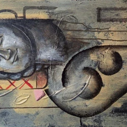 La porte - Acrylique sur Toile, 70x40 cm cm, 2025 - @Flavien Couche 