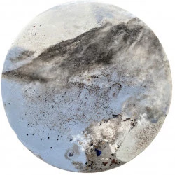 Sur le chemin côtier - coton, encre, cendres, encaustique, pigments - bbf 