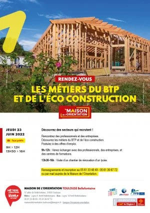 Affiche Les métiers du BTP et de l'éco construction