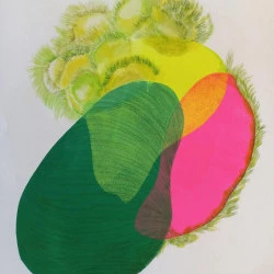 Tendresse n°1 - Monotype et technique mixte sur papier - Sandrine Ginisty 