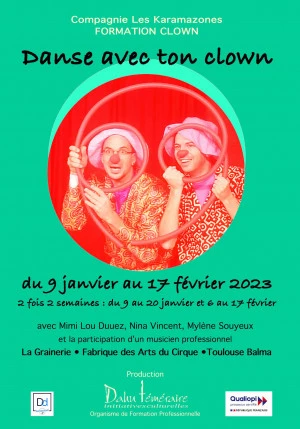 Affiche Danse avec ton Clown animé par la Cie LES KARAMAZONES