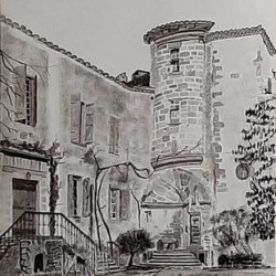 Château de Latoue - encre de chine sur papier