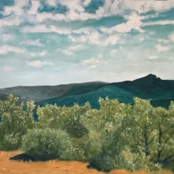 Paysage Saint-Bresson - 65x50 Huile, toile lin - Collection particulière 