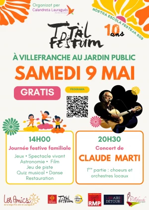Affiche Total Festum avec concert de Claude Marti