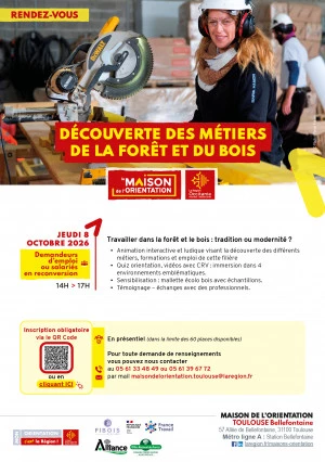 Affiche DÉCOUVERTE DES MÉTIERS DE LA FORÊT ET DU BOIS