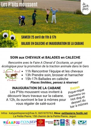 Affiche Balades en Calèche et inauguration de la Cabane des P'tits moussent