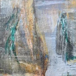 Roches moussues - Huile sur bois, 120x120 2017