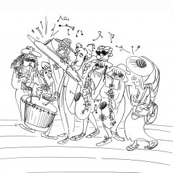 fanfare - croquis noir et blanc
