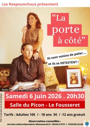 Affiche Théâtre "La porte à côté"